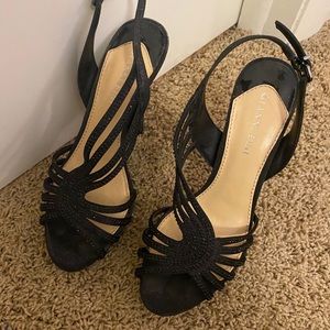 Gianni Bini Black High Heel with crystals size 6